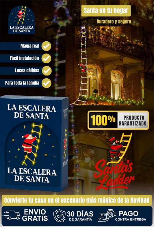 Santa Claus con escalera